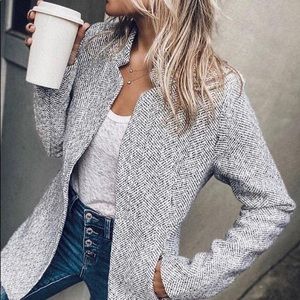 Vici Tayshia Pocketed Coat - Heather Grey